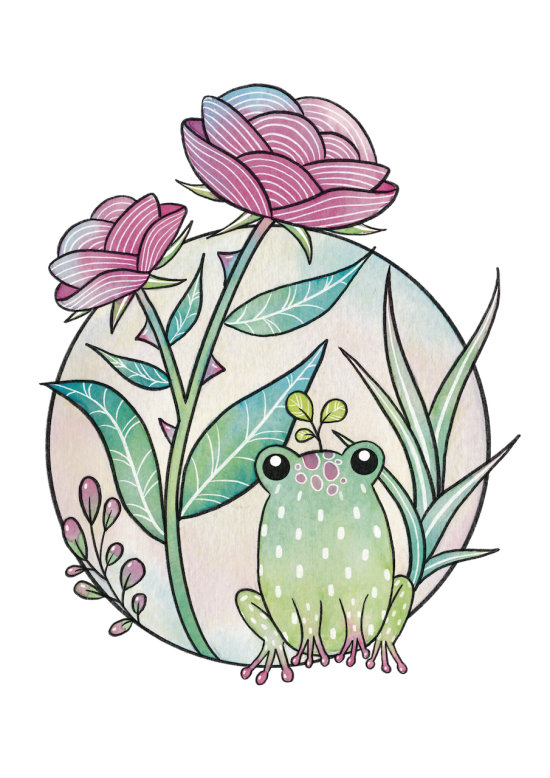 Frog and Roses